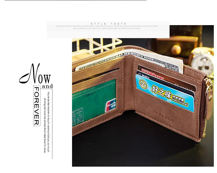 Men Wallets Leather Wallet Money Bag Credit Card Holder Dollar Bill Wallet Clutch Purse for Boy Short Wallets Cartera Hombre New