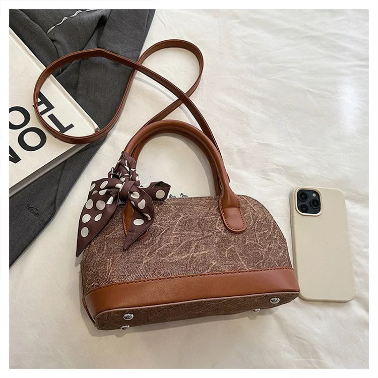 2024 New! Retro Stylish Ruffled Shell Bag - High - End Printed, Ideal for Women's Casual Outings & Versatile Use Free Shipping