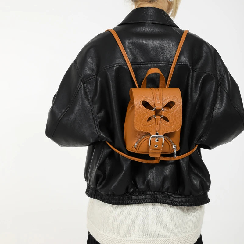 Korean Fashion Backbag Casual Travel Bag Classic Flower Backpack 2024 Pu Leather Women Bags Foreign Trade Bag Women'S Backpack