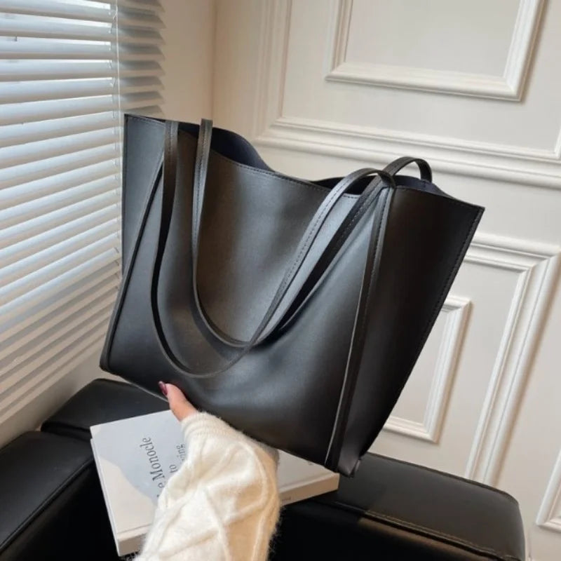 Large Capacity Shoulder Bag Trendy Pu Leather Tote Bags Solid Color Ladies Handbag Women's Fashion Underarm bags