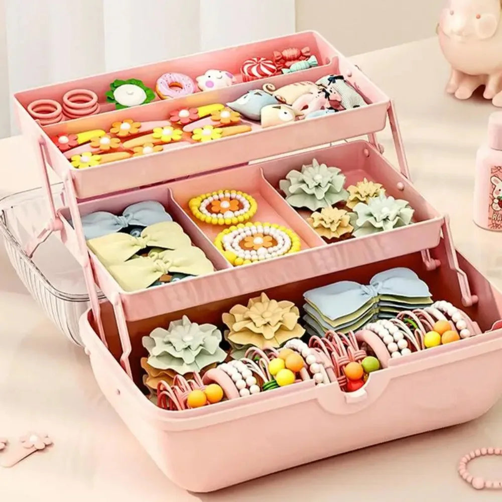 Multi-layer Hairpin Storage Box Cute Girls Jewellery Box Children's Hair Accessories Storage Box Toy Storage Box