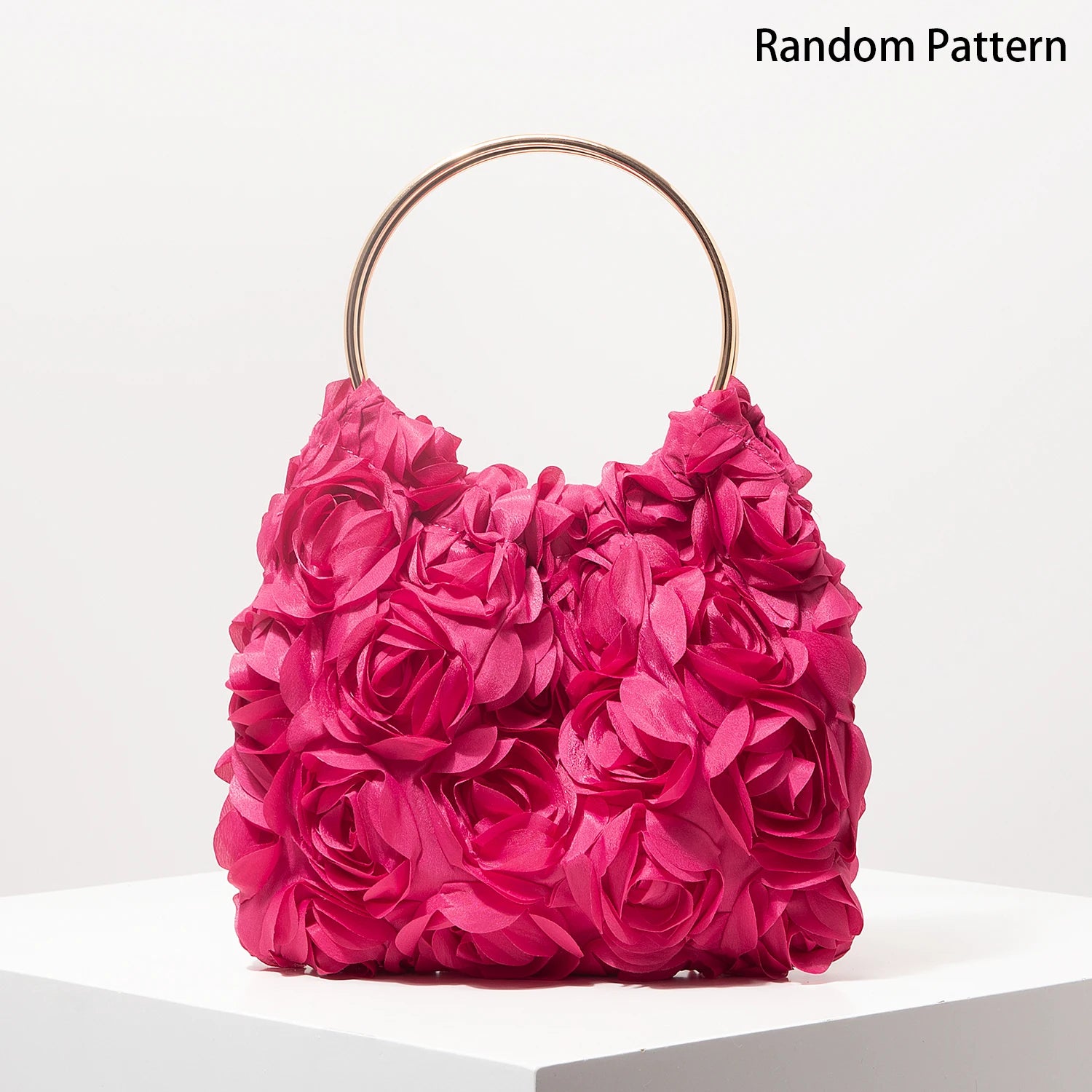 Luxury Rose Flower Tote Bags for Ladies， Prom Dresses for Women， Bag for Women Elegant， Wedding Items， Party Bag（Random Pattern）