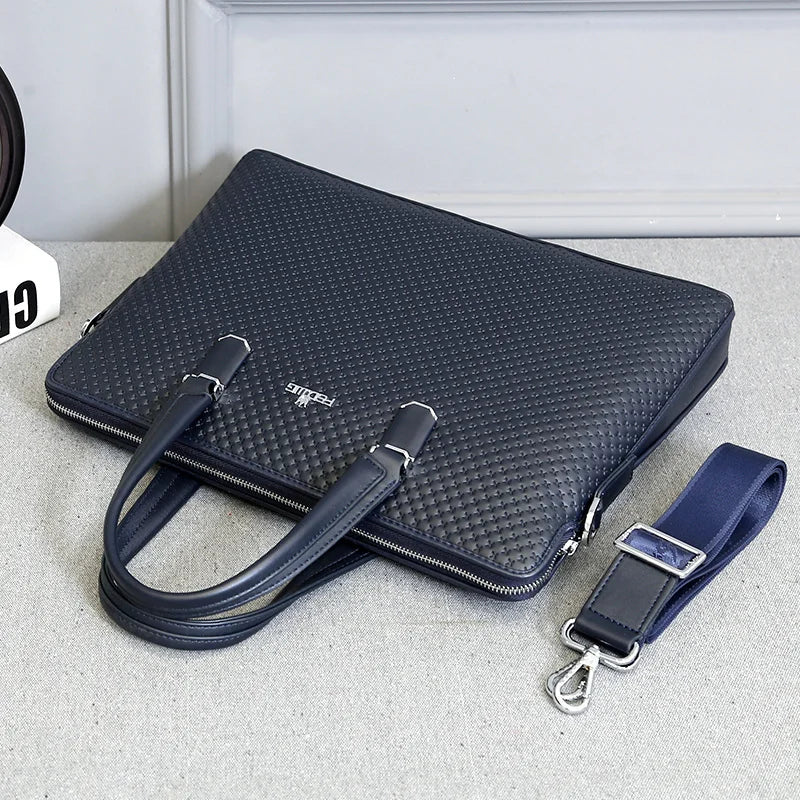Leather Laptop Bags For Men Luxury Handbags Man Shoulder Computer Notebook Bag For 14.1" Macbook Air DELL HP ASUS 2025 Fashion