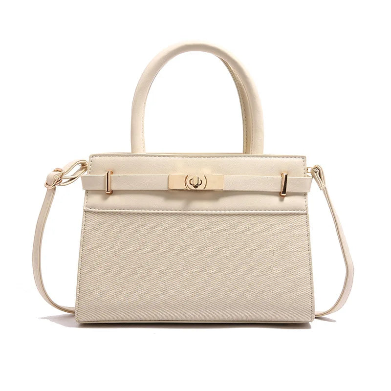 2025 Trapezoid Profile Purse | Twist-Lock Flap Shoulder Bag | Convertible Carry Crossbody with Top Handle