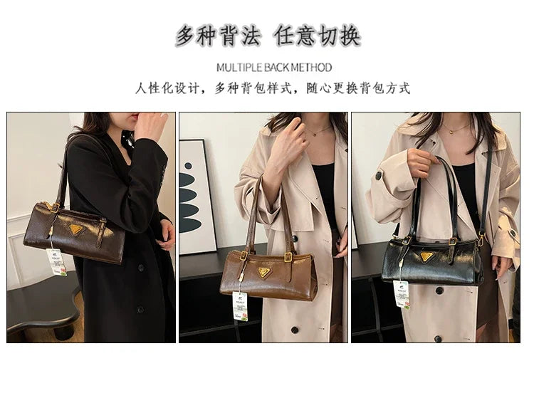 Luxury Brand Leather Messenger Bag, Women's Crossbody Bag For Ladies, Elegant Tote Bags With Famous Designer Popular Style