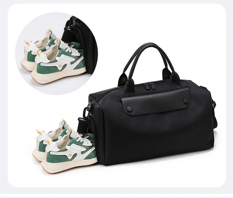 Sports Gym Bag for Women Travel Duffle Bag with Shoe Compartment & Wet Pocket Fitness Weekender Overnight Luggage Yoga Bag