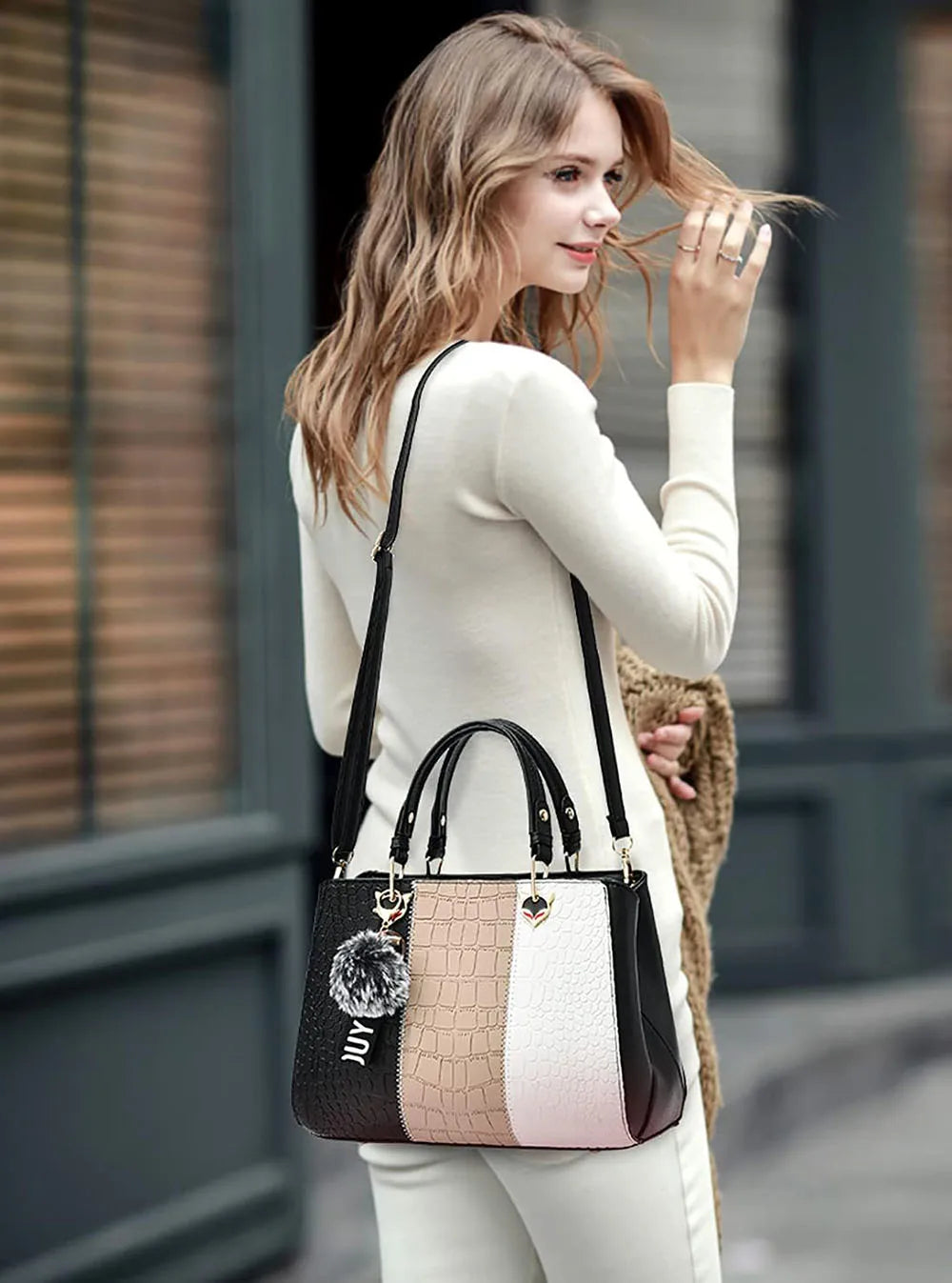 Luxury Designer Women Shoulder Bag Crocodile Skin Texture Handbag High-Quality Crossbody Bag Classic Commuting Tote Bag