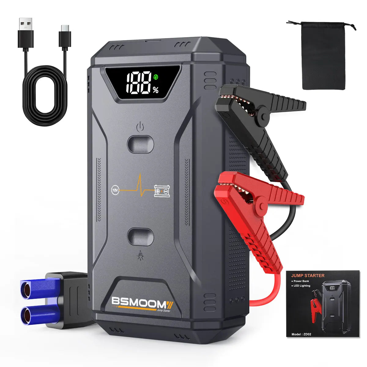 Car Jump Starter Battery Power Bank for Car Starter Portable Emergency Booster 12V Auto Starting Device Petrol Diesel