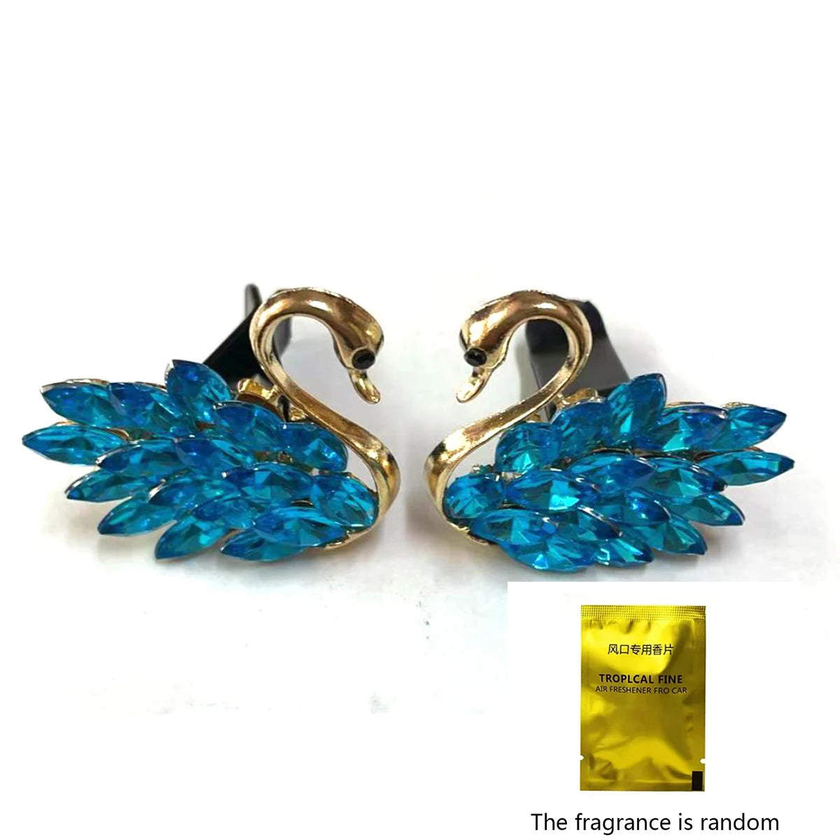 1 Pair Cute Car Diffuser Vent Clip Automotive Swan Vent Clip Air Freshener With Rhinestones Vehicle Aromatherapy