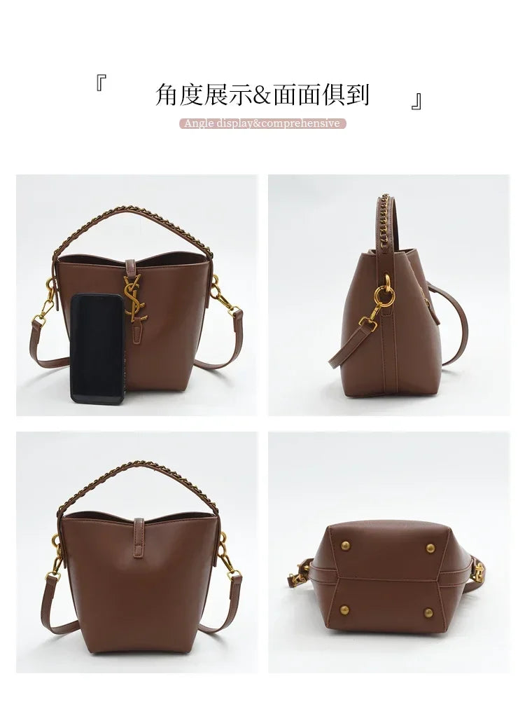 2025 Summer New! Light - Luxury Women's Bucket Bag - High - End Niche Design, Stylish Shoulder Messenger for All Occasions