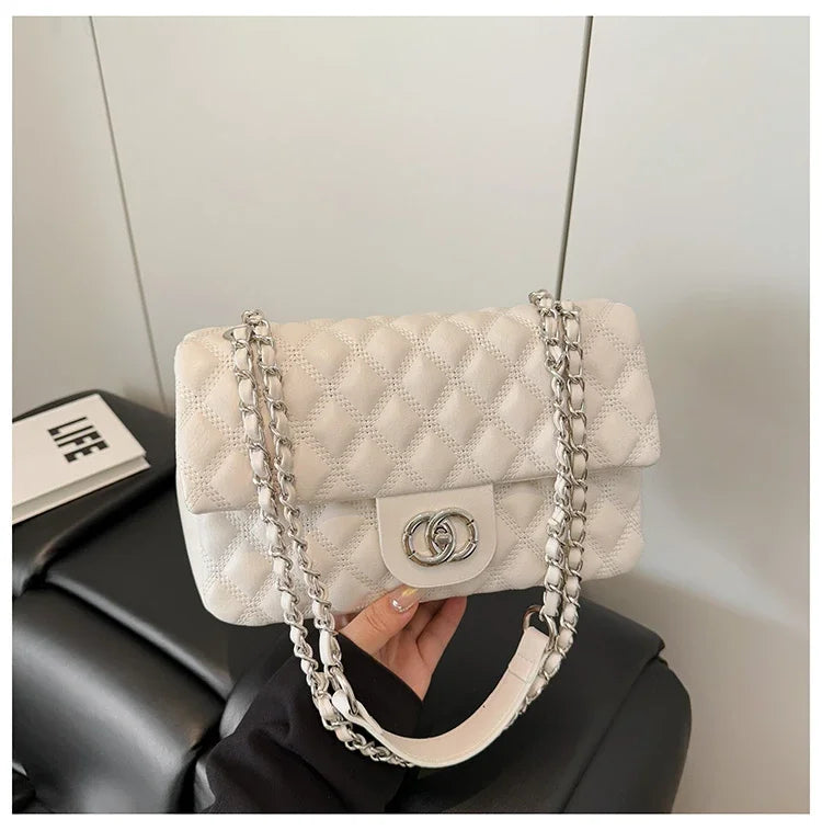 2025 Solid Color Crossbody Bag, Fashionable Commuter Crossbody Bag with Large Capacity and Elegant Minimalist Leather Design