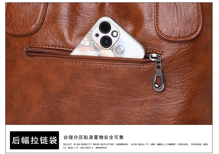 Luxury Soft Leather Handbags Designer Retro Crossbody Bags for Women 2023 New Large Capacity Ladies Shoulder Messenger Bag