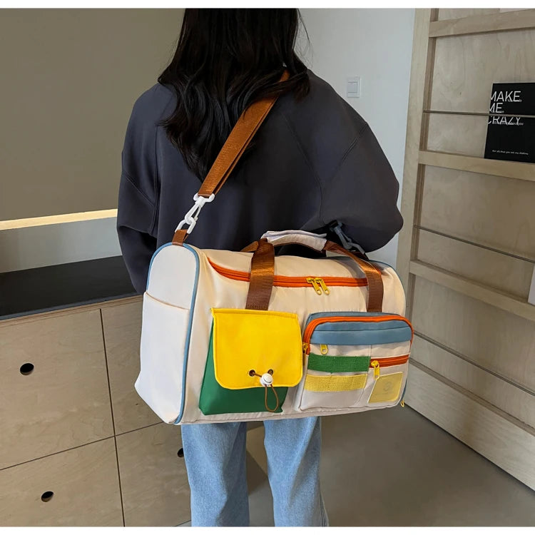 Travel Bag, Duffel Bag Cosmetics Bag, Professional Fitness Bag, Yoga Swimming Training Backpack, Satchel Shoulder Crossbody Tote Bag, Suitable for Men and Women