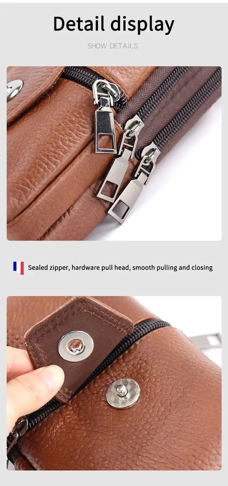 New Men's Large Capacity Mobile Phone Belt Bag Multi functional Waterproof Belt Waist Bag