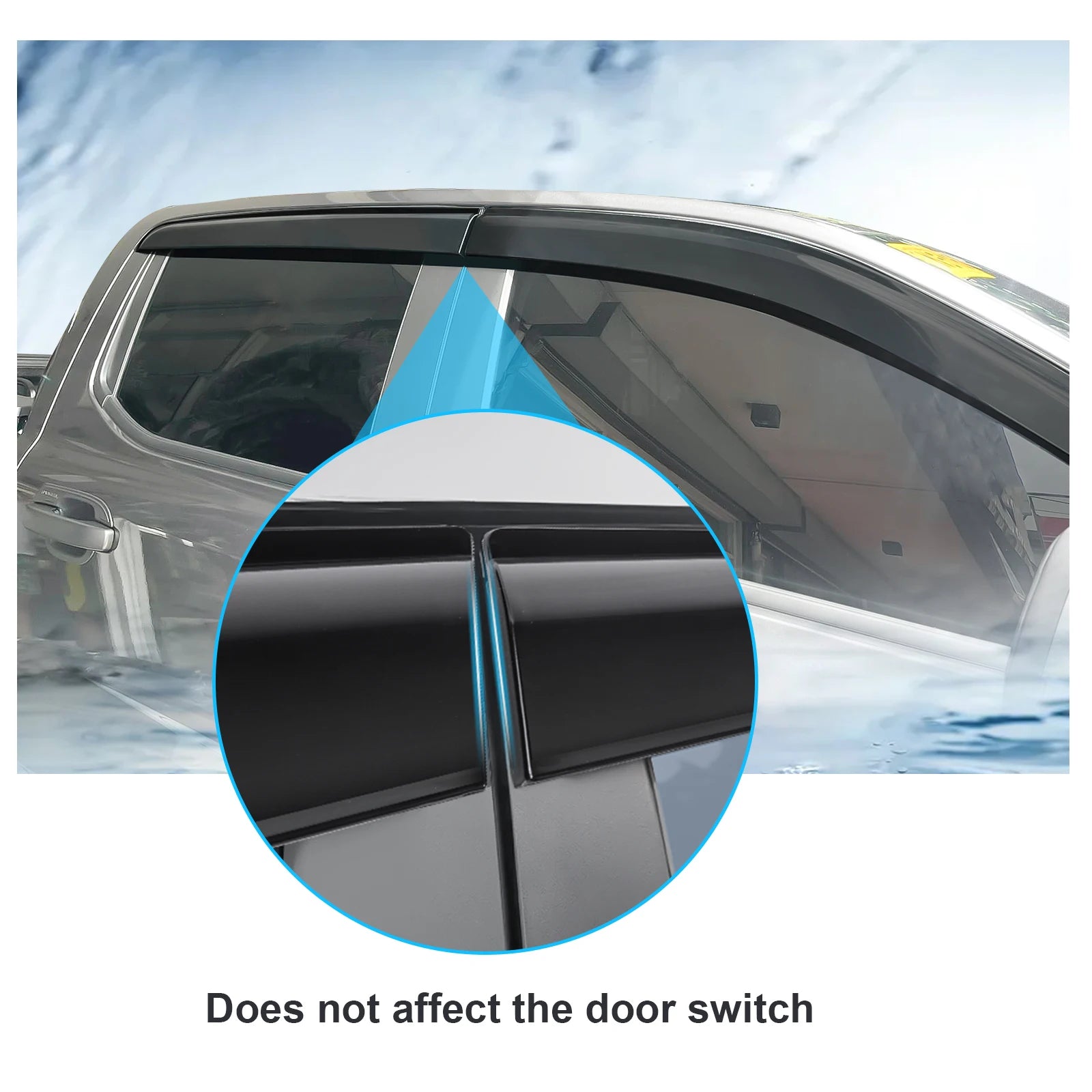 Sun Rain Guard Window Dflectors Window Visor  for Ford Ranger Raptor Next Gen 2023 2024 Double Cabin Model Weather Shield  4PCS
