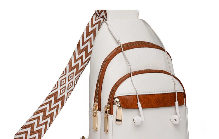 Sling Bag For Women Men Backpack Fanny Pack Crossbody Purse Chest Travel Shoulder Belt Bags Purse Handbag PU Leather Anti Theft