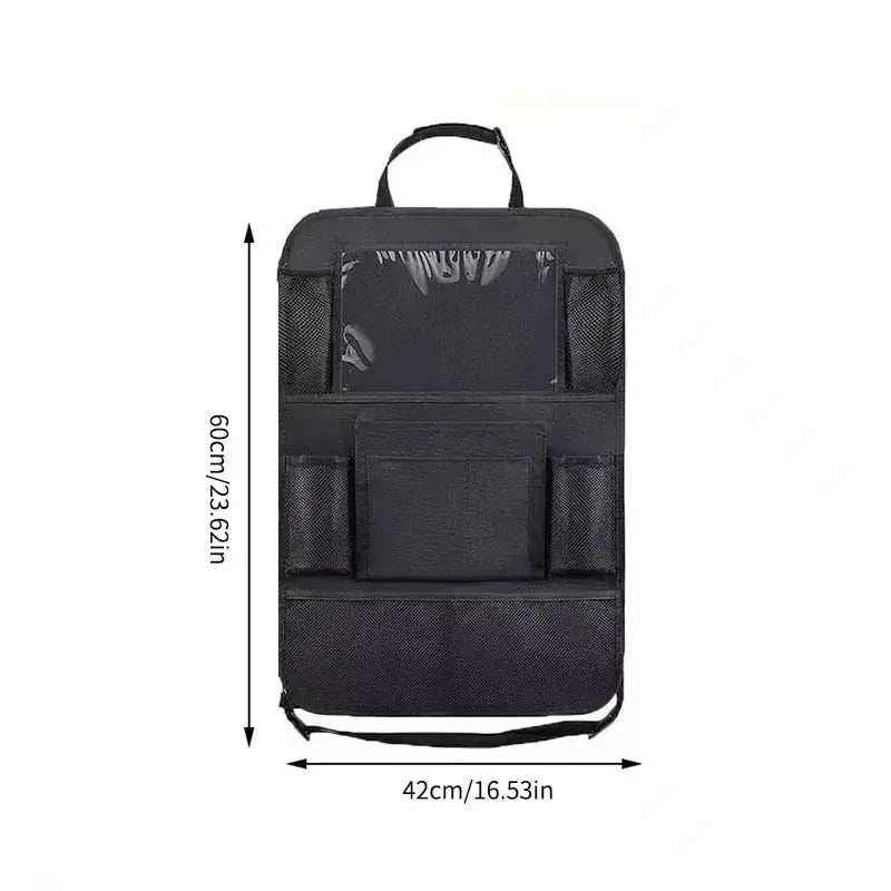 Car Seat Storage Organizer Multifunctional Oxford Fabric Car Back Multi Pocket Storage Bag with Touch Screen Tablet Holder
