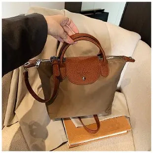 Luxury 2025 Work Tote - Fashion Patchwork Handbag with Long Strap Large Capacity, Waterproof Lining, Perfect for Office & Travel