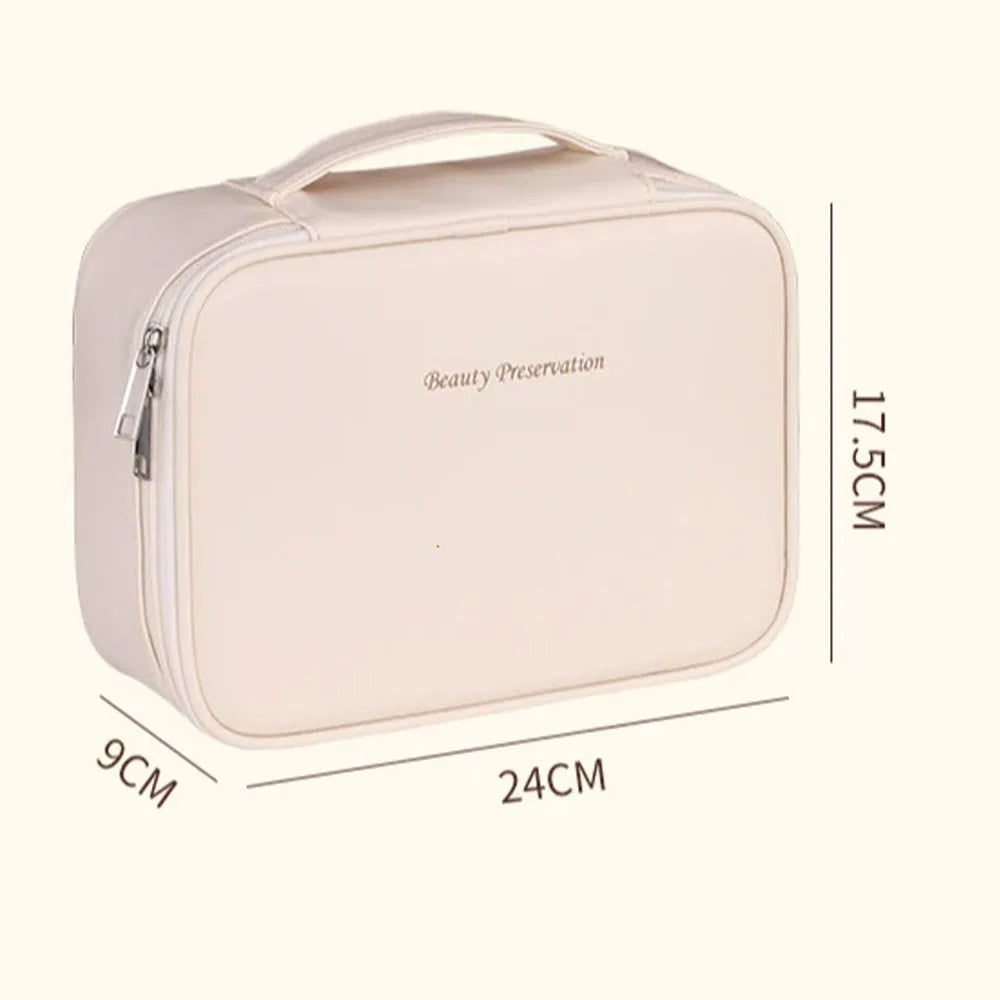 Luxury Women's Cosmetic Bag Double Layer Large Capacity Travel Makeup Bag Organizer Essential for Traveling