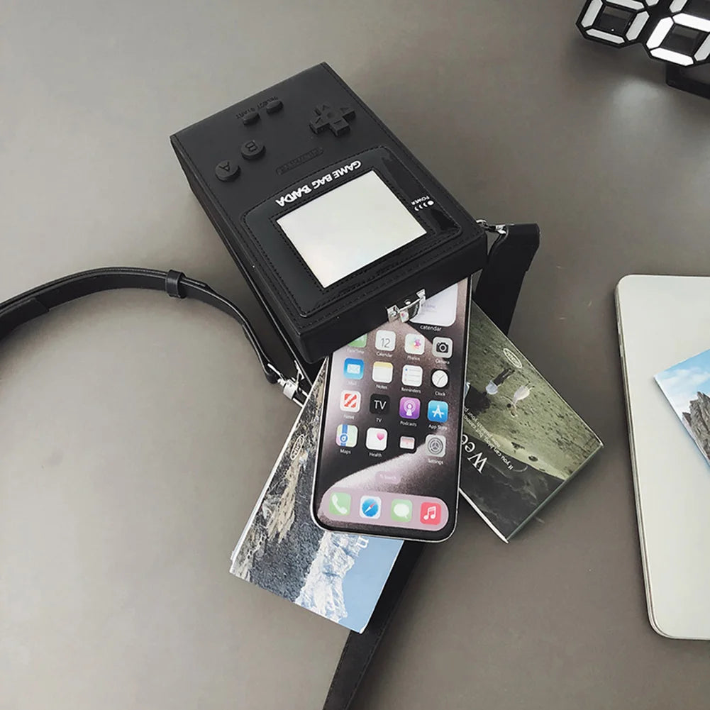 Messenger Bag for Women Game Console Shape Small Purse PU Leather Adjustable Strap Hobo Bag for Work Travel