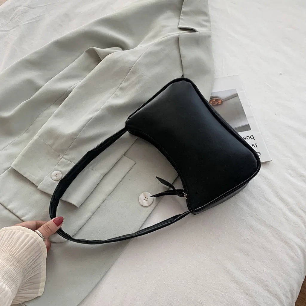 Retro Women Solid Color Zipper Phone Bag Hand Bag Shoulder Bag Armpit Bag Casual 2024 Bags For Women сумка женская