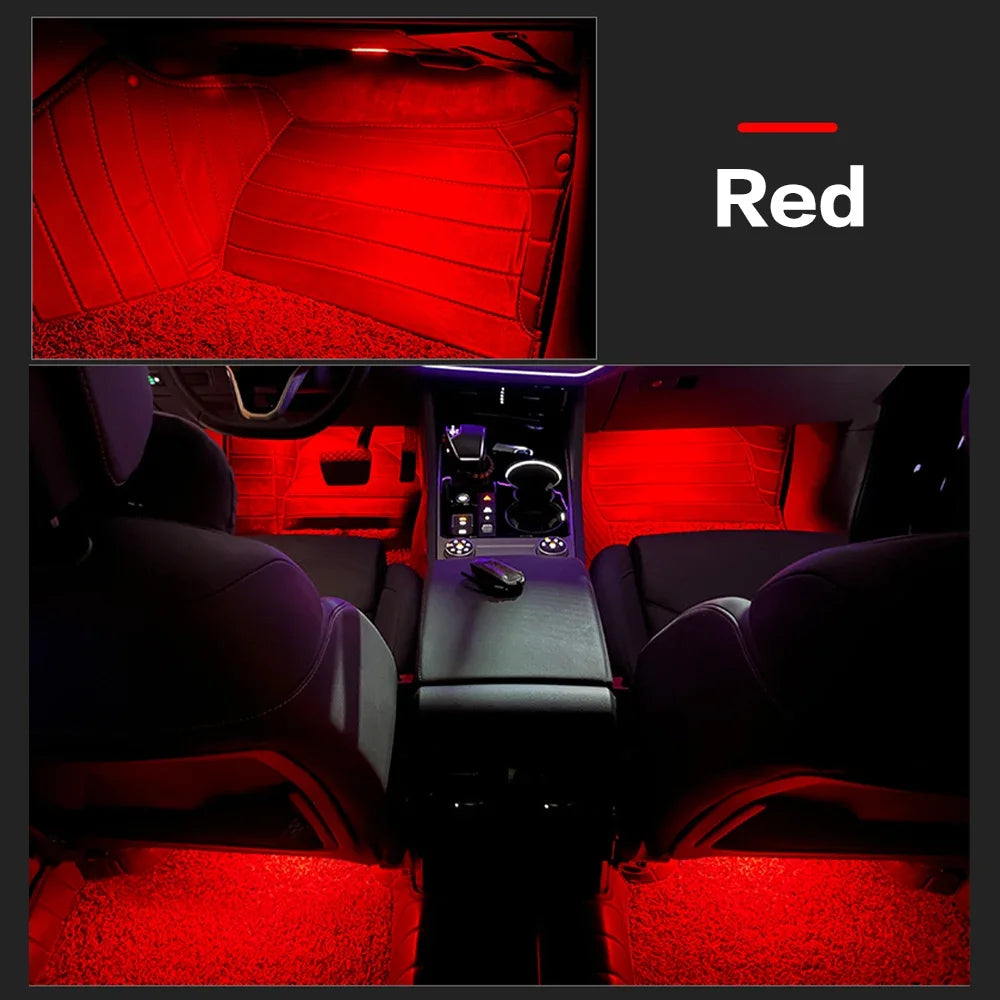 LED Car Footwell Light RGB Atmosphere Lamp Interior Decorative For VW Golf 6 MK6 EOS Sharan 7N Touareg 7L 7P Passat B5 B6 Arteon