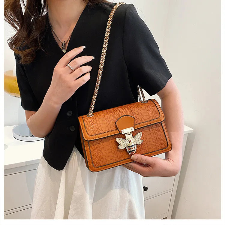 Luxury Handbags for Women Crossbody Bags Bee Lock Tote Casual Flap Purses Crocodile Print Leather Handbag Ladies Shoulder Bags