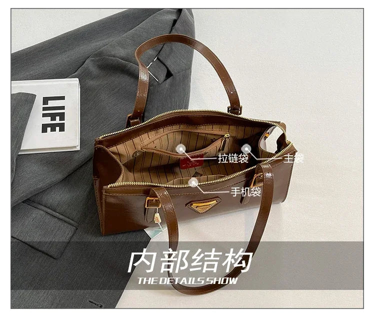 Luxury Brand Leather Messenger Bag, Women's Crossbody Bag For Ladies, Elegant Tote Bags With Famous Designer Popular Style