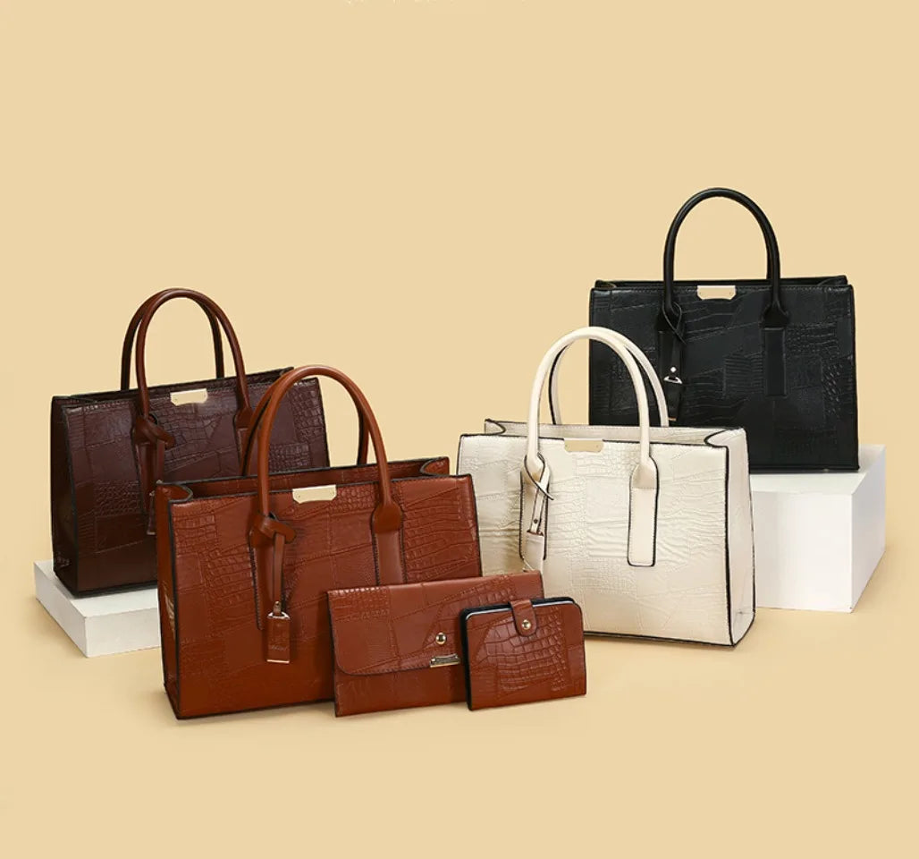 Large Capacity Shopping Bag for Daily Commuting Hand Bags Luxury Shoulder Bags Splicing Pu Leather Handbags Caual Tote New Sac