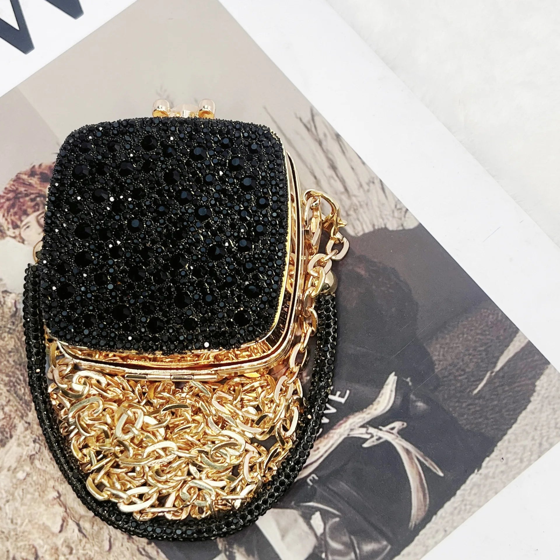 Banquet Bag for Women High-quality Acrylic Shoulder Bag with Mirror Designer Full Diamond Mini Crossbody Bag Cute Lipstick Bag