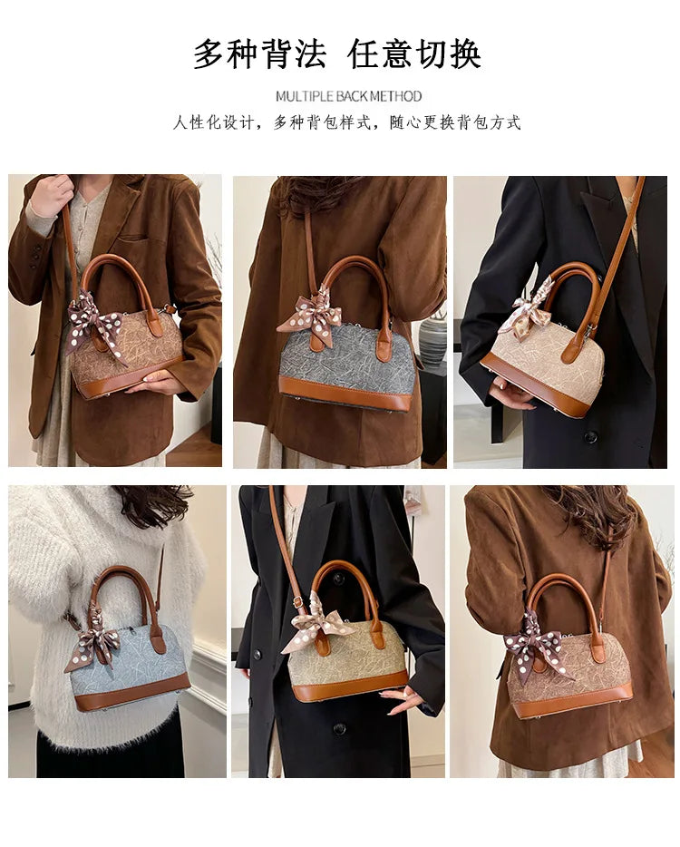 2024 New! Retro Stylish Ruffled Shell Bag - High - End Printed, Ideal for Women's Casual Outings & Versatile Use Free Shipping