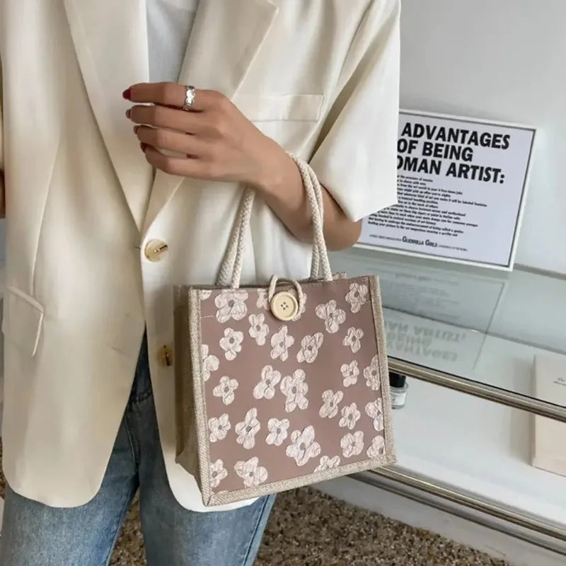 2025 Linen Bags Handbag For Women Shopper Tote Bag Fashion Designer Bag Convenient Large-capacity For Travel Grocery Bag