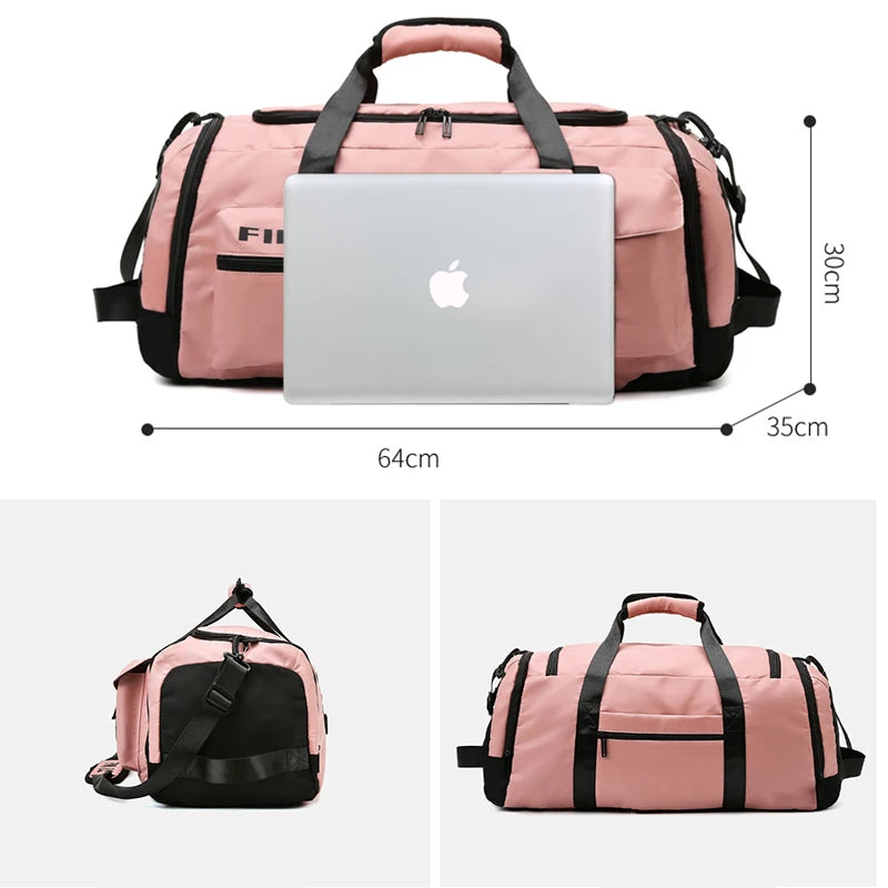 Big Sports Gym Bag Travel Duffel Bag with Wet Pocket & Shoes Compartment Outdoor Basketball Backpack Weekend Tote for Men Women