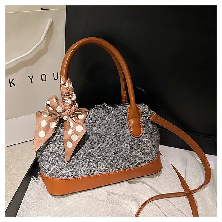 2024 New! Retro Stylish Ruffled Shell Bag - High - End Printed, Ideal for Women's Casual Outings & Versatile Use Free Shipping