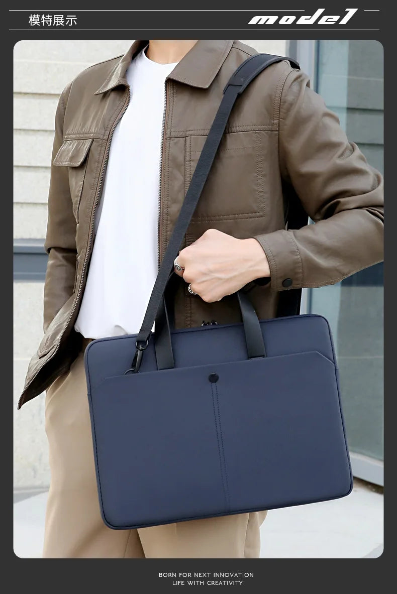 Commuting Laptop Bag, 14 Inch And 15 Inch Waterproof Crossbody Bag, Hand-held Briefcase, File Bag, Conference Materials Bag