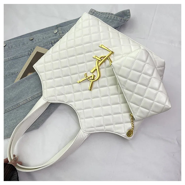 2025 New Women's Tote Bag Diamond Quilted Mother Daughter Purse, Retro Handheld Shoulder Bag, Spacious & Stylish, Casual/Office