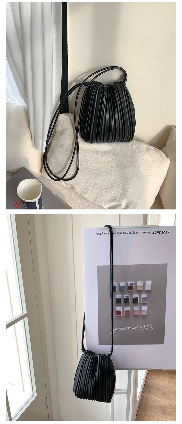 Luxury Women's Shoulder Crossbody Bag Summer New Luxury Soft PU Pleated Mini Bag Versatile Fashion Candy Color Small Square Bag