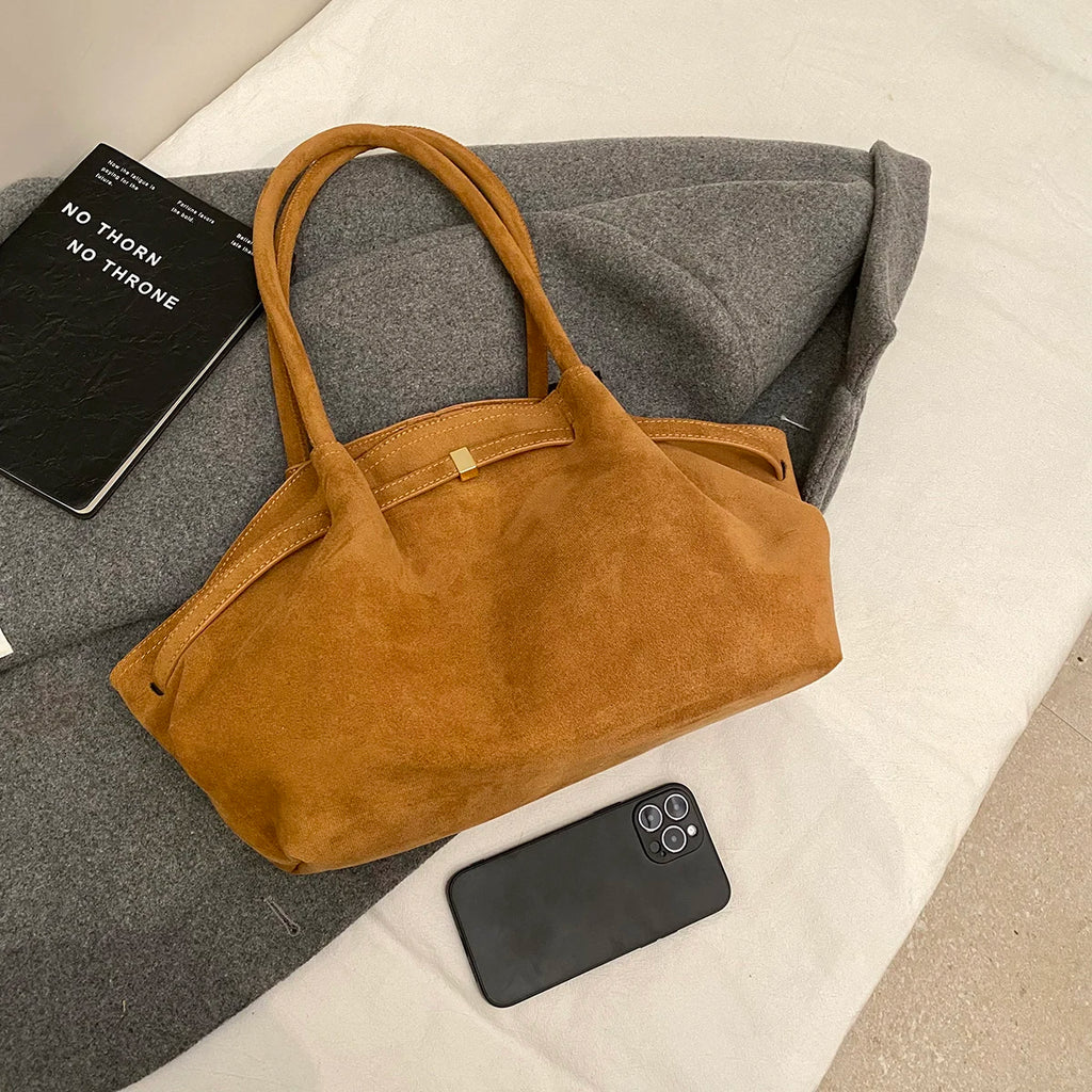 Large Nubuck Leather Tote Bags Ladies Shoulder Bag for Women Autumn Winter New Korean Fashion Y2K Retro Handbags and Purses
