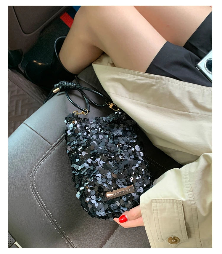 2025 New Large Sequined Bags for Women Are in Trend This Year – Large-Capacity Tote Bags with a Stylish Texture, Suitable as Sho