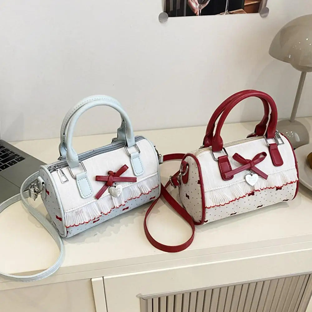 Bow Handbag Large Capacity Waterproof Single Shoulder Bag Adjustable Strap sweet cute Casual shopping Tote Bag