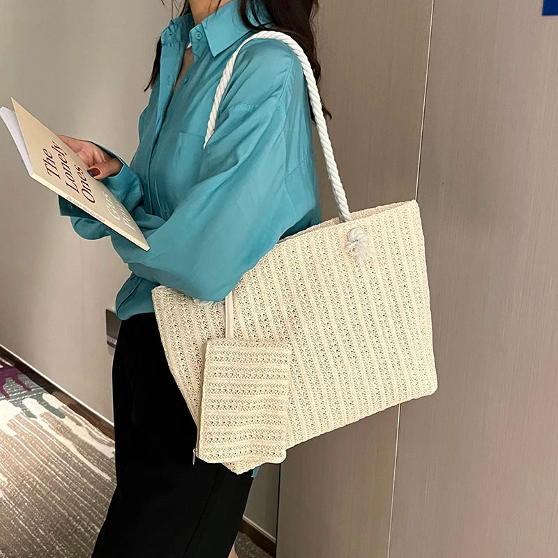 2025 France Designer Women Handbags Fashion Large Capacity Straw Tote Bag Summer Beach Bag Casual Bali Big Purse