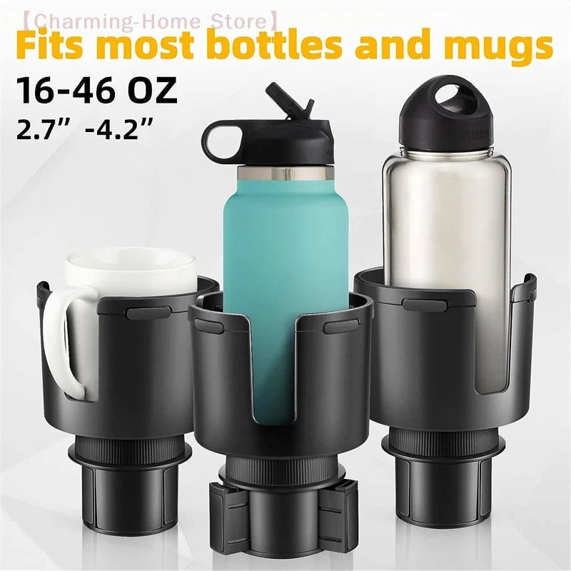 Car Cup Holder Expander Cupholder Adapter Multipurpose Auto Interior Expandable Organizer Storage Accessories With Phone Holder
