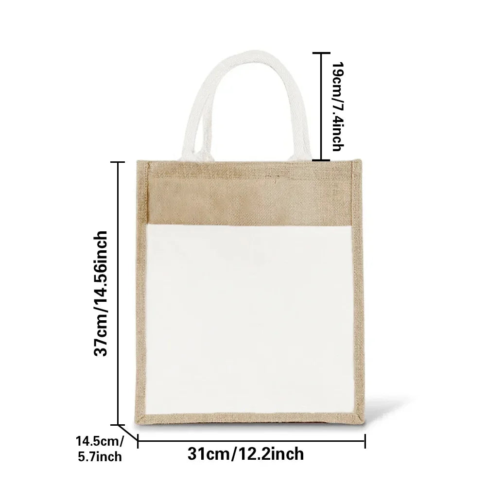 Vintage Grocery Bags Reusable Eco Jute Shopping Bag Large Capacity  Lightweight Summer Beach Shoulder Bags Multiple Styles
