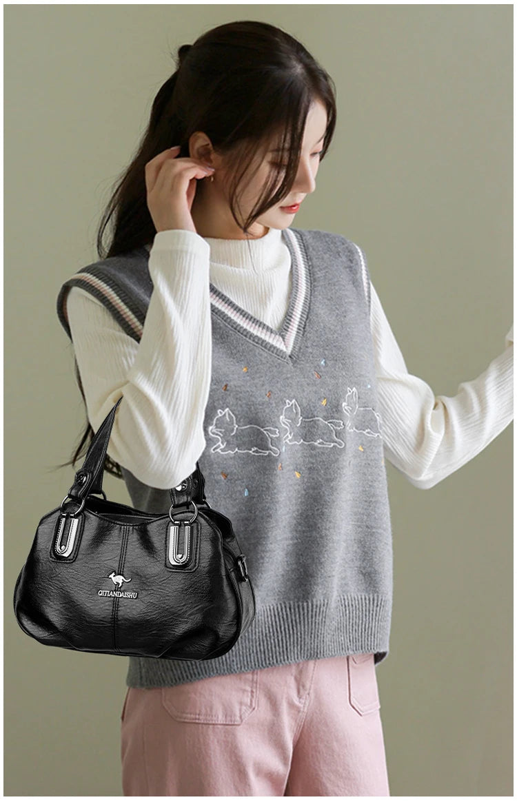 Luxury Handbags 3 Layers Large Capacity High Quality Designer Handbags Soft Leather Ladies Shoulder Crossbody Bag for Women Sac