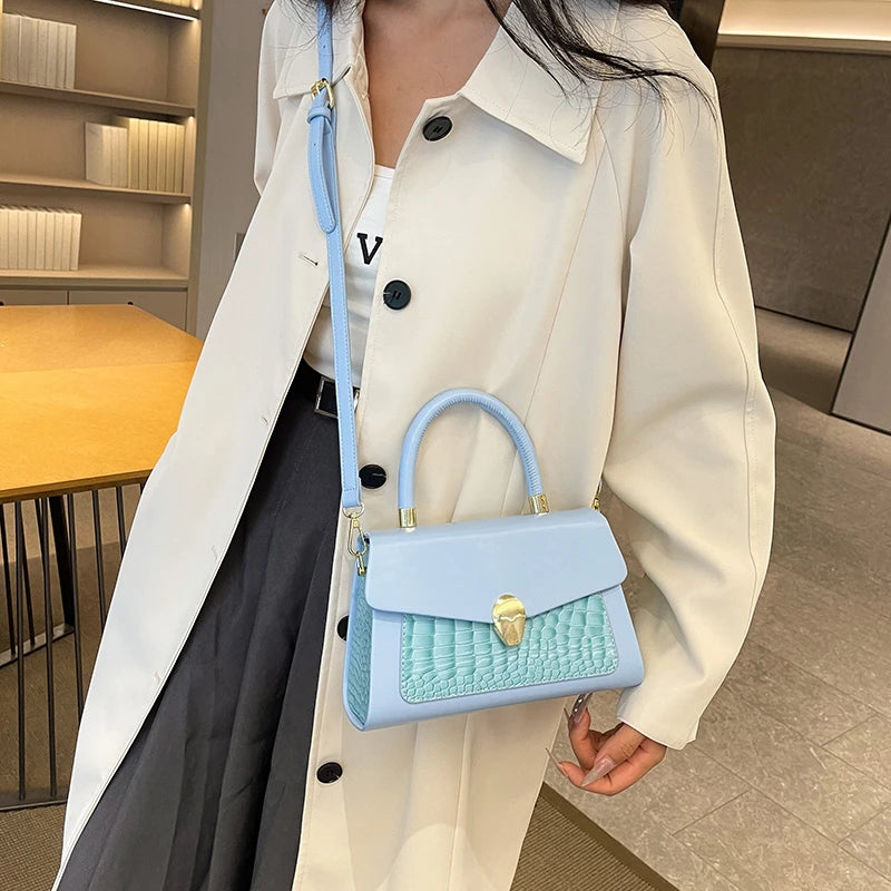 Luxury Black Handbag Classic Women Bag 2024 New Designer Shoulder Bag High Quality Solid Pu Leather Crossbody Small Square Bag