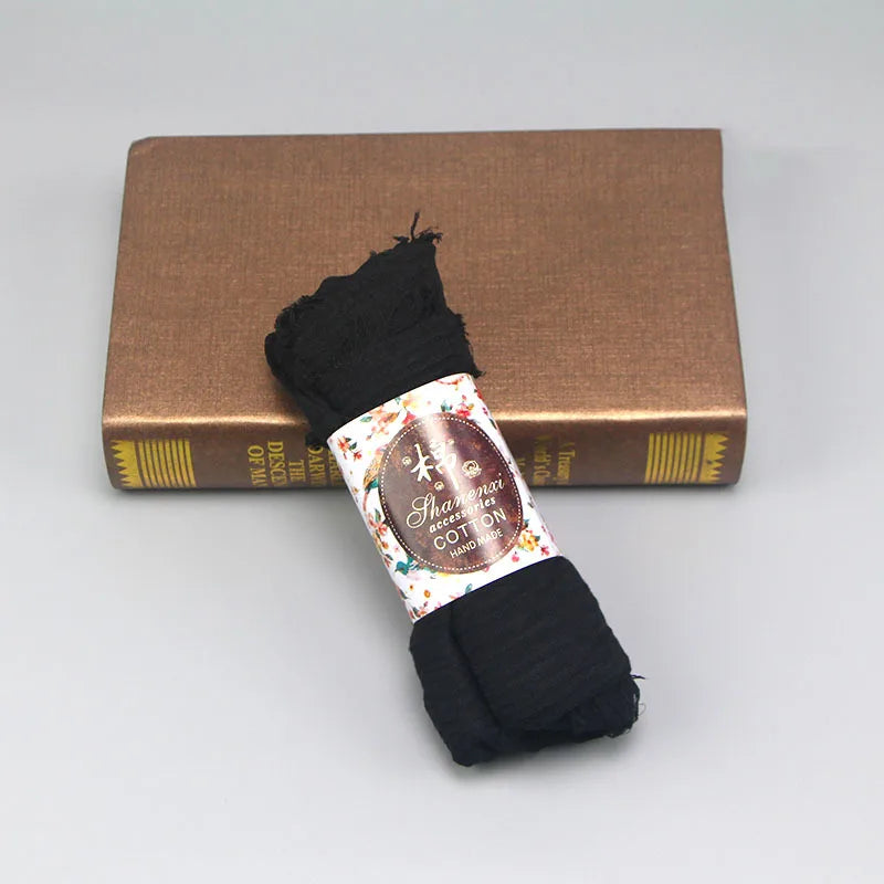 Muslim Hijab For Women Crinkle Hijab Scarf Soft Cotton Solid Color Islamic Bandana Eid Muslim Turban