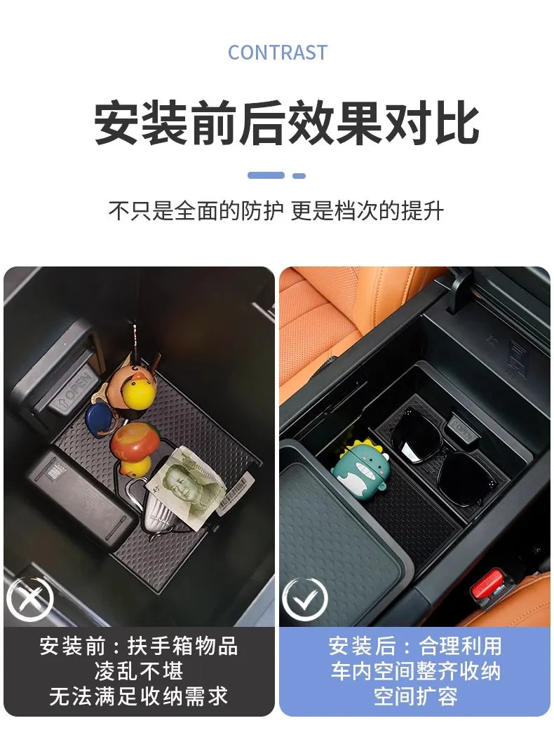 Hidden Storage Box For Great Wall GWM Haval H9 II 2024 2025 2nd Gen Car Center Console Armrest Box Layered Organized Container