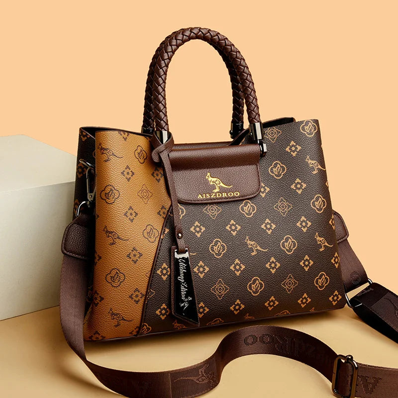 Elegant Women's Handbag Unique Handle Design Featuring a Stylish Pattern Spacious Interior  Adjustable Strap Functionality