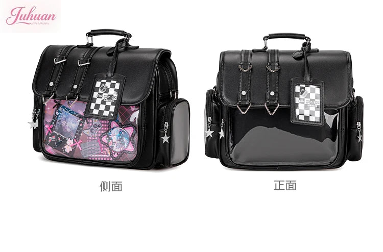 Original Ltabag Backpack Large Food Pain Window Two-dimensional Single Shoulder Messenger Bag Sweet College Schoolbag for Women