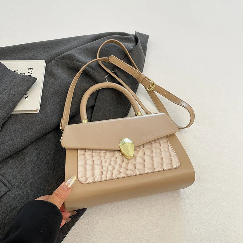 Luxury Black Handbag Classic Women Bag 2024 New Designer Shoulder Bag High Quality Solid Pu Leather Crossbody Small Square Bag